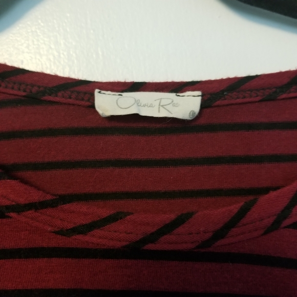 Olivia Rae Sz L Cropped Tie Stripe Top - Picture 3 of 4